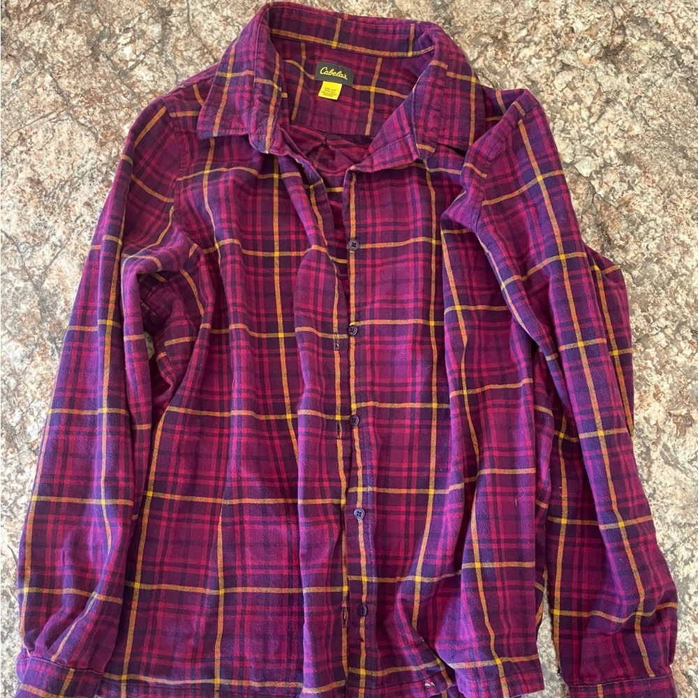 Cabela plaid button down.